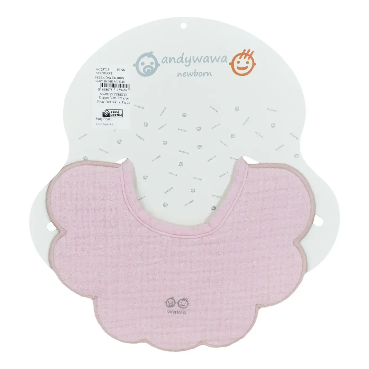Andy Wawa Önlük Müslin Baby Home Pembe