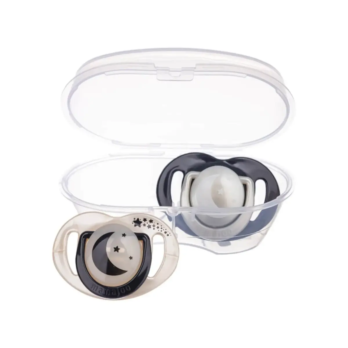 Mamajoo İkili Emzik & Sterilizasyon Saklama Kutusu Gece Gündüz 12+ Ay Pearl Black