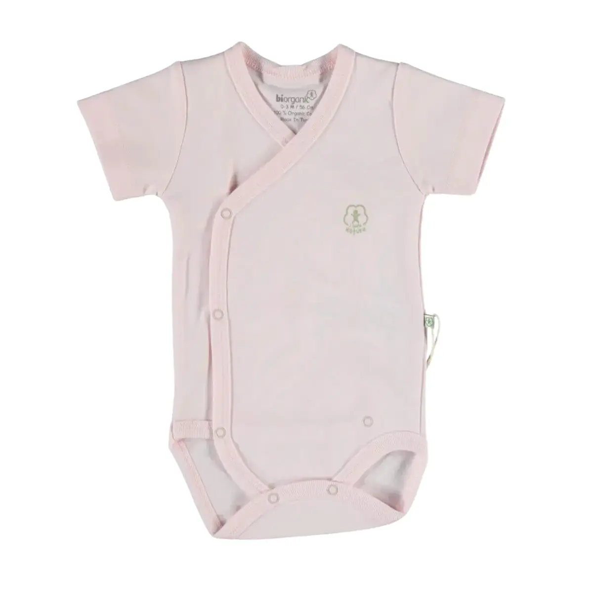 Bibaby Organik Body Kruvaze Basic Nature Pembe