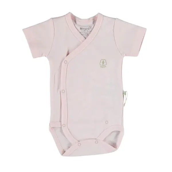 Bibaby Organik Body Kruvaze Basic Nature Pembe