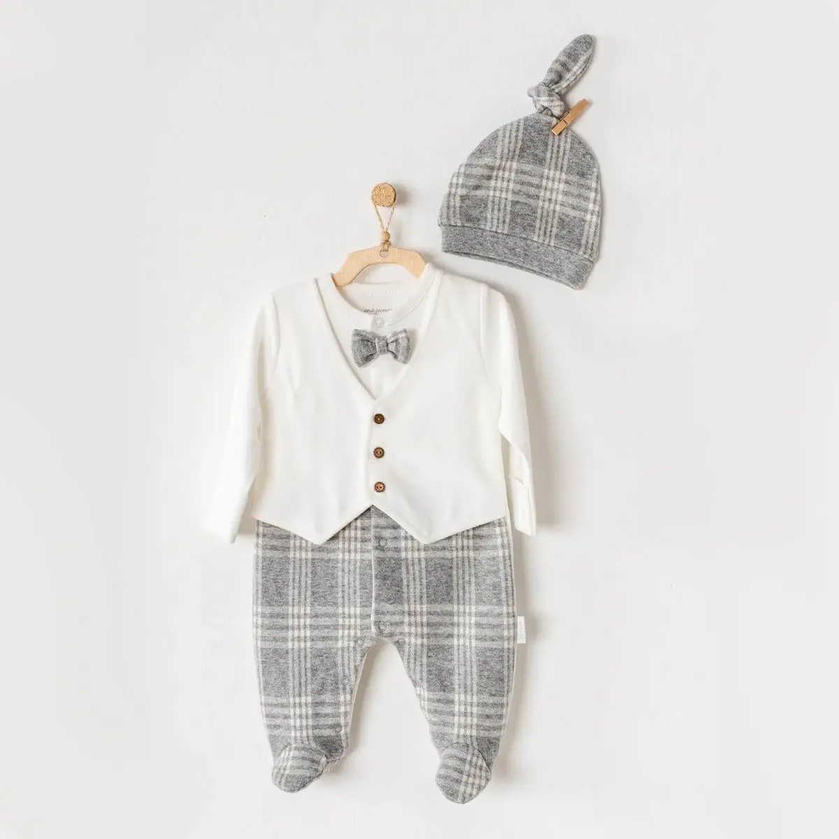 Andy Wawa Tulum Şapka Takım Little Hedgehog Gri