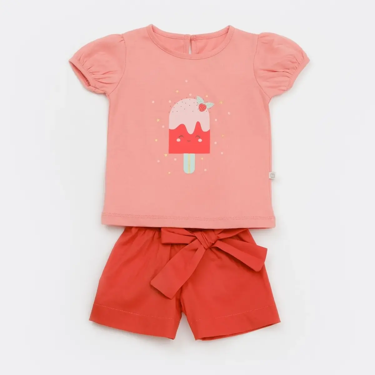 Bibaby 2li Takım Şortlu Berry Ice Cream Coral