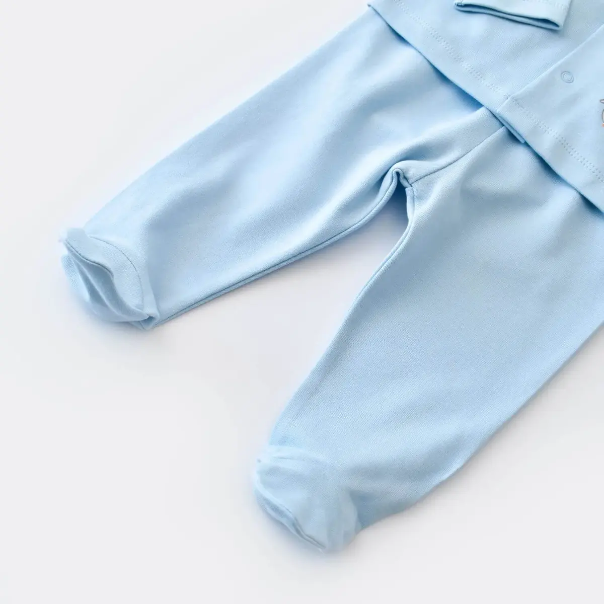 Bibaby Organik Pijama Takımı Hello New Penguins Mavi