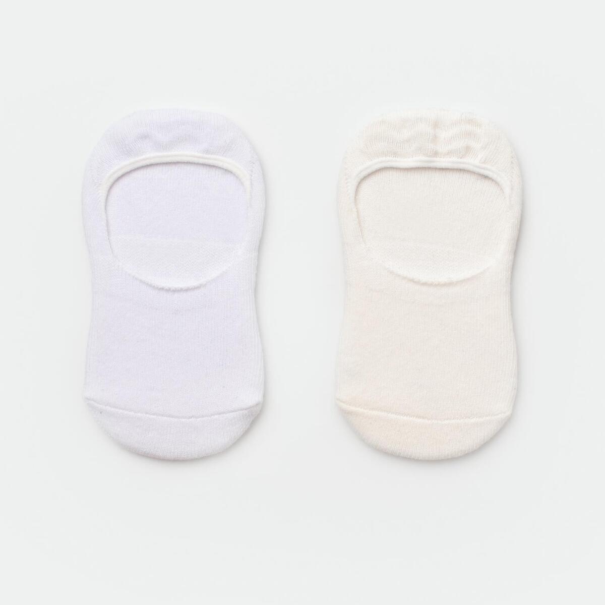 Bibaby Organik Babet Çorap 2li Basic Beyaz - Ekru