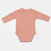Bibaby Organik Body Uzun Kol Waffle Smile Kırmızı - Kahverengi