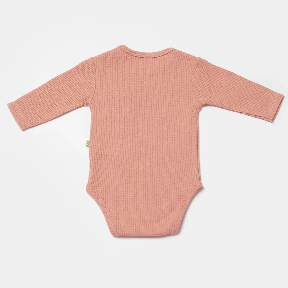 Bibaby Organik Body Uzun Kol Waffle Smile Kırmızı - Kahverengi