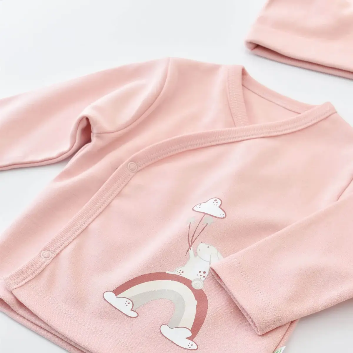 Bibaby Organik Zıbın Takımı 3lü Live Color Rabbit Somon