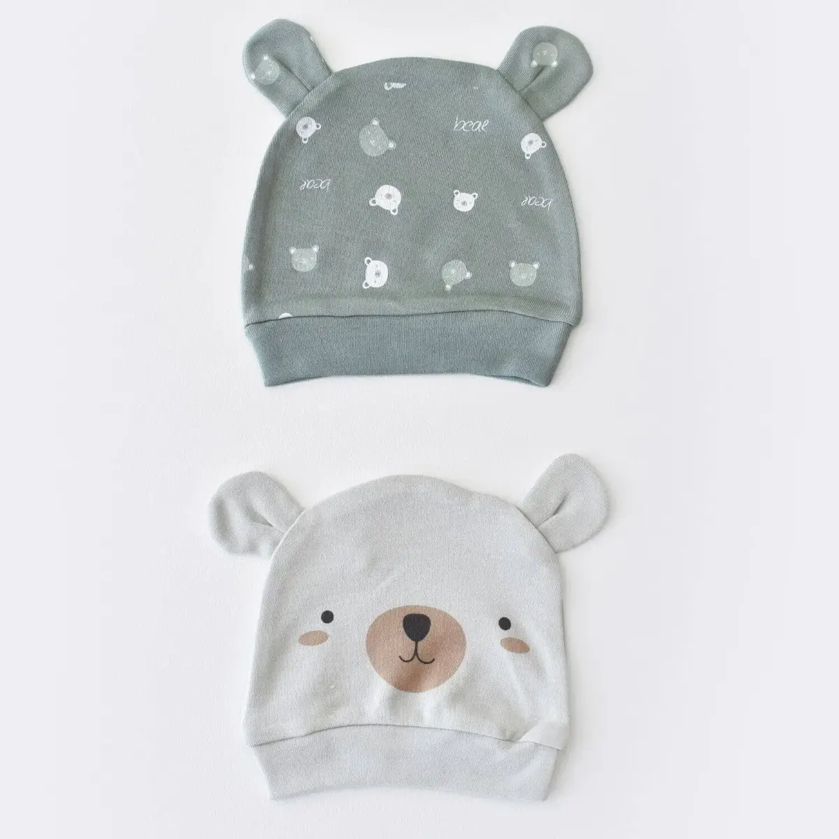 Bibaby Organik Şapka 2li Hug Me Bear Yeşil