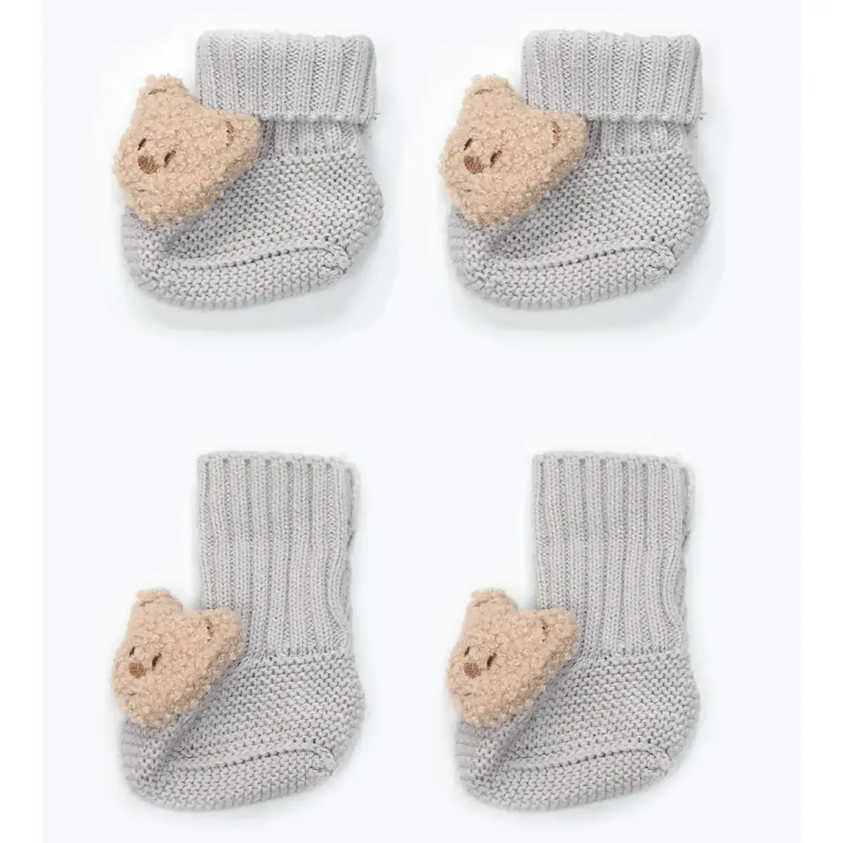 Bistyle Patik Triko Seperatörlü Aksesuarlı Gri