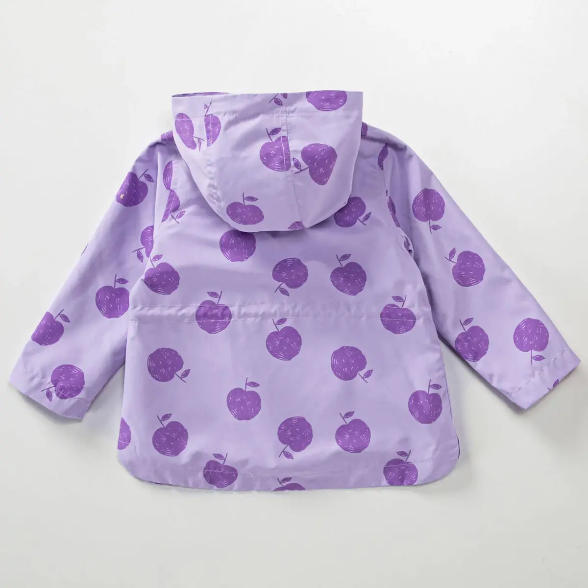 Midimod Yağmurluk Elma Baskılı Lila