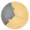 OiOi Puzzle Vakumlu Mama Tabağı Mellow Yellow - Powder Grey
