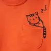 Hira Sweatshirt Uykucu Kedi Baskılı Mercan