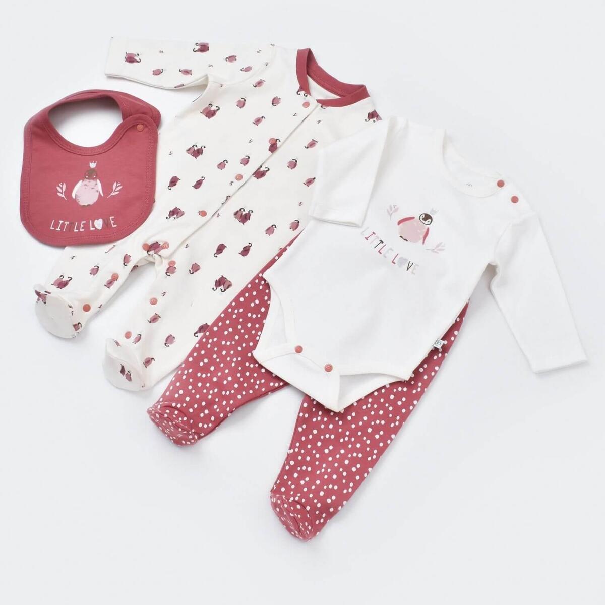 Bibaby Organik Zıbın Takımı Battaniyeli Tüllü Little Love Rose Dry