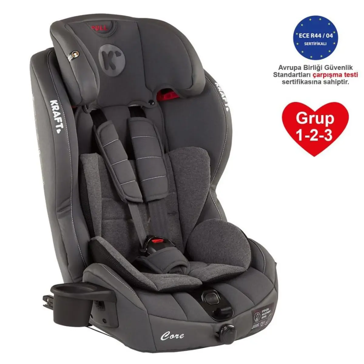 Kraft Core Fix Oto Koltuğu 9-36 Kg Gray