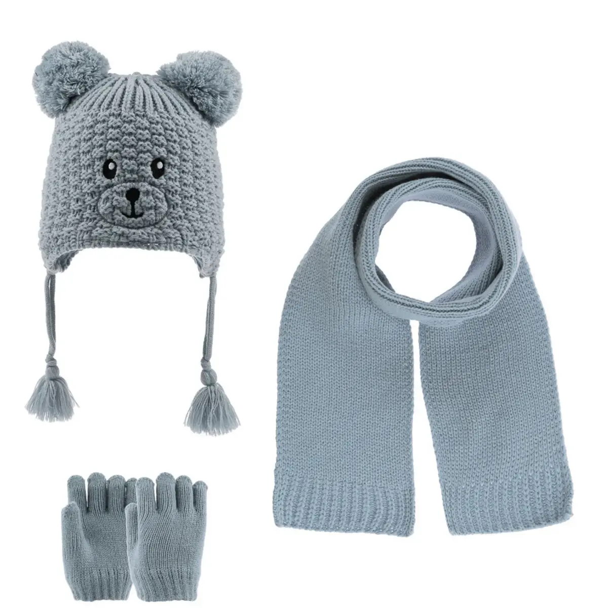 Kitti Atkı Bere Eldiven Takım Açık Mavi