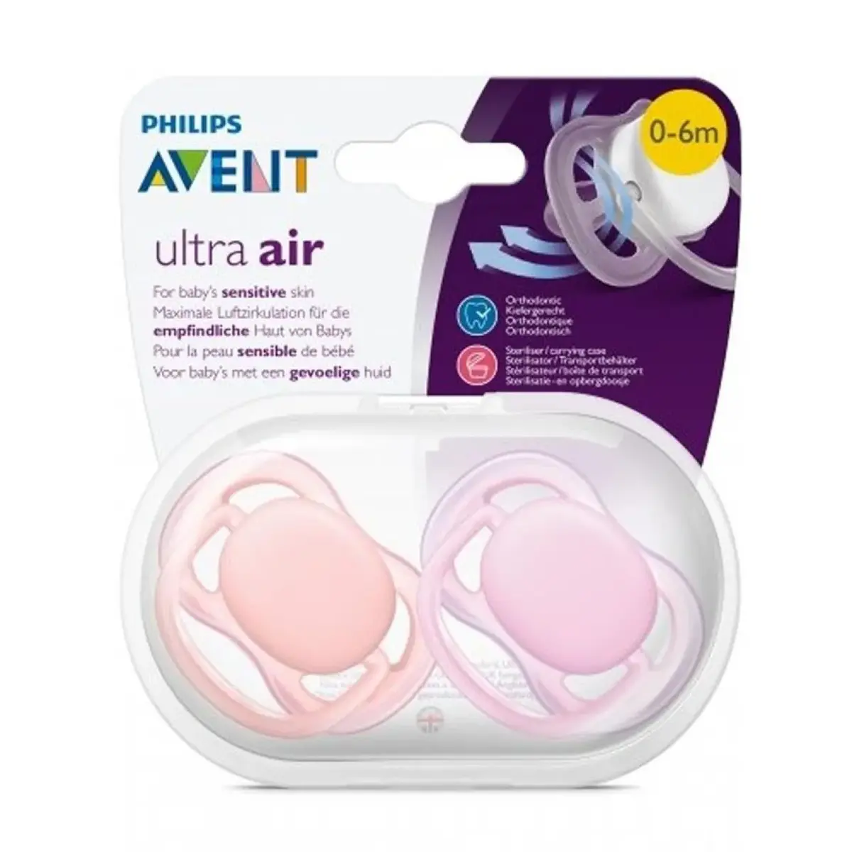 Philips Avent SCF245/20 Ultra Air Silikon Emzik 2li 0-6 Ay Renkli Kız
