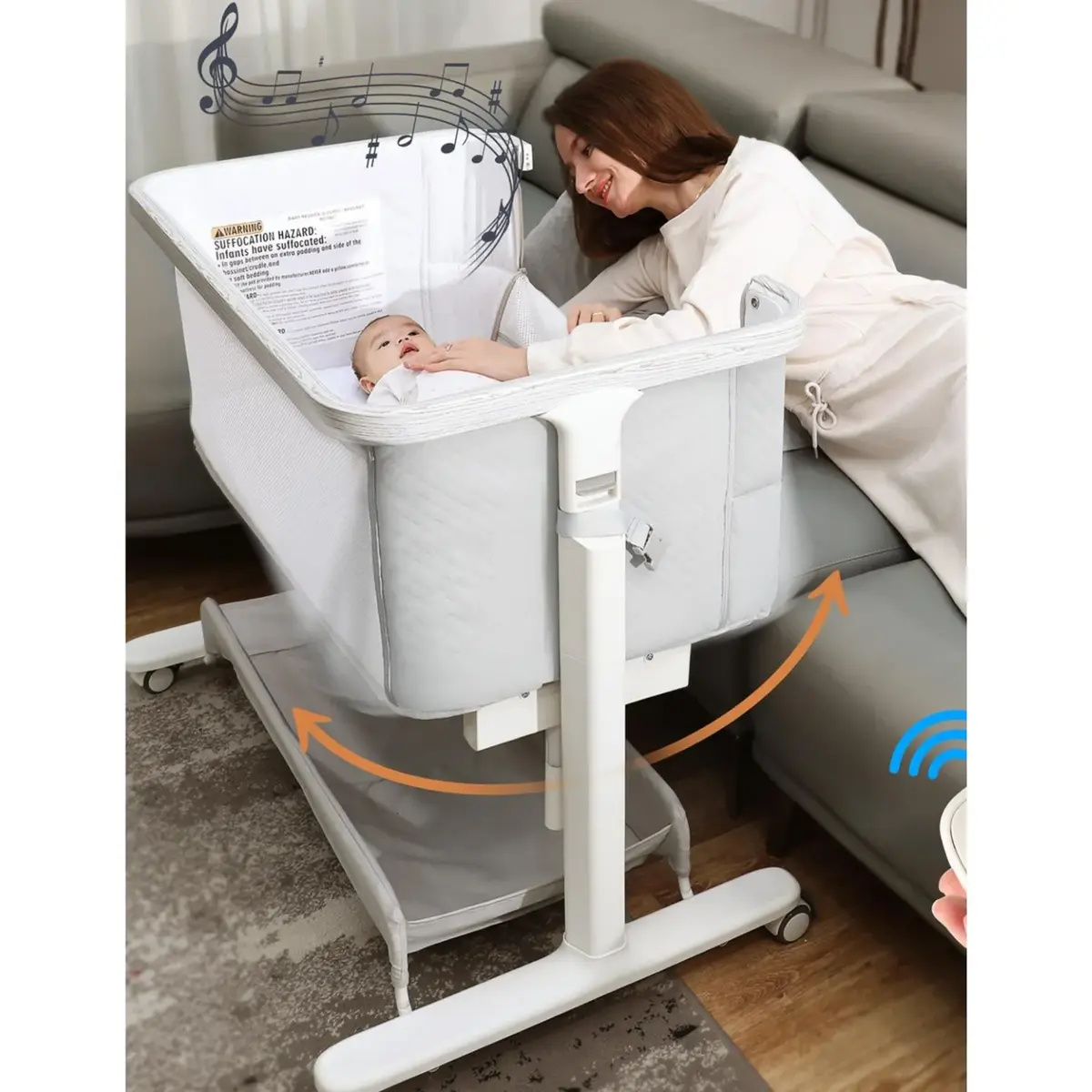 Bagi Auto Side Sleep Anne Yanı Beşik Gri