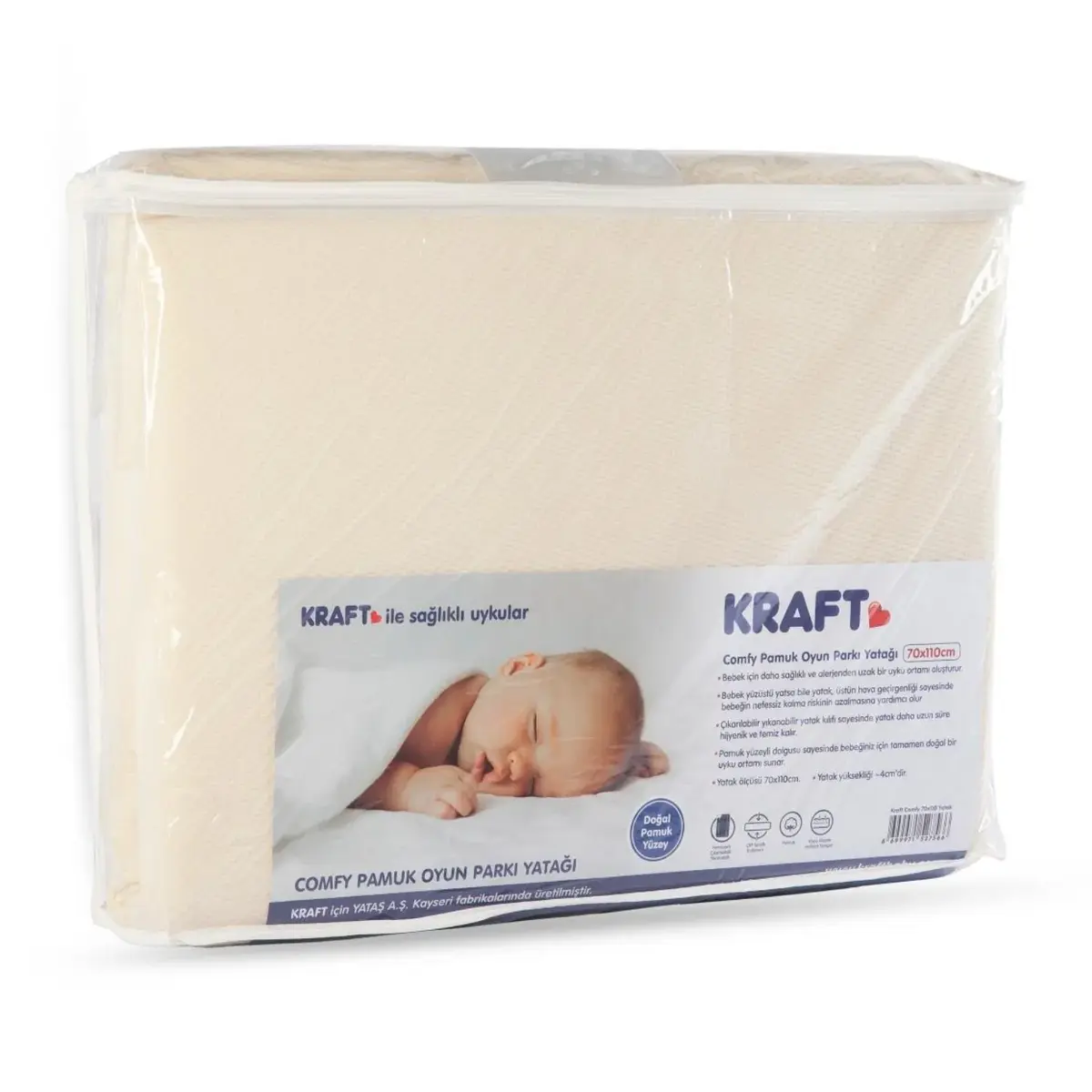 Kraft Comfy Pamuk Oyun Parkı Yatağı 70x110 cm Kraft Comfy Pamuk Oyun Parkı Yatağı 70x110 cm