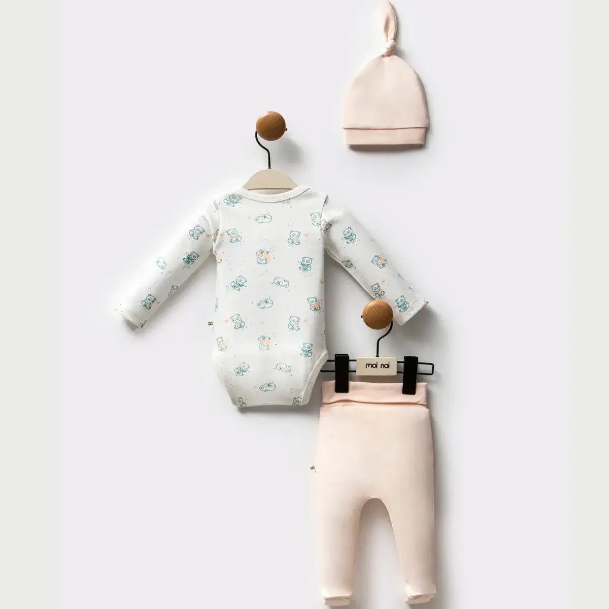 Moi Noi Organik Zıbın Takımı Şapkalı