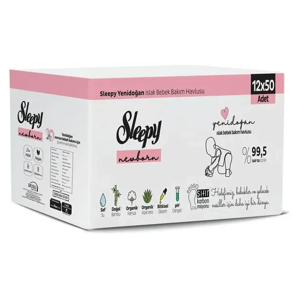 Sleepy Yenidoğan Islak Mendil 12x50li