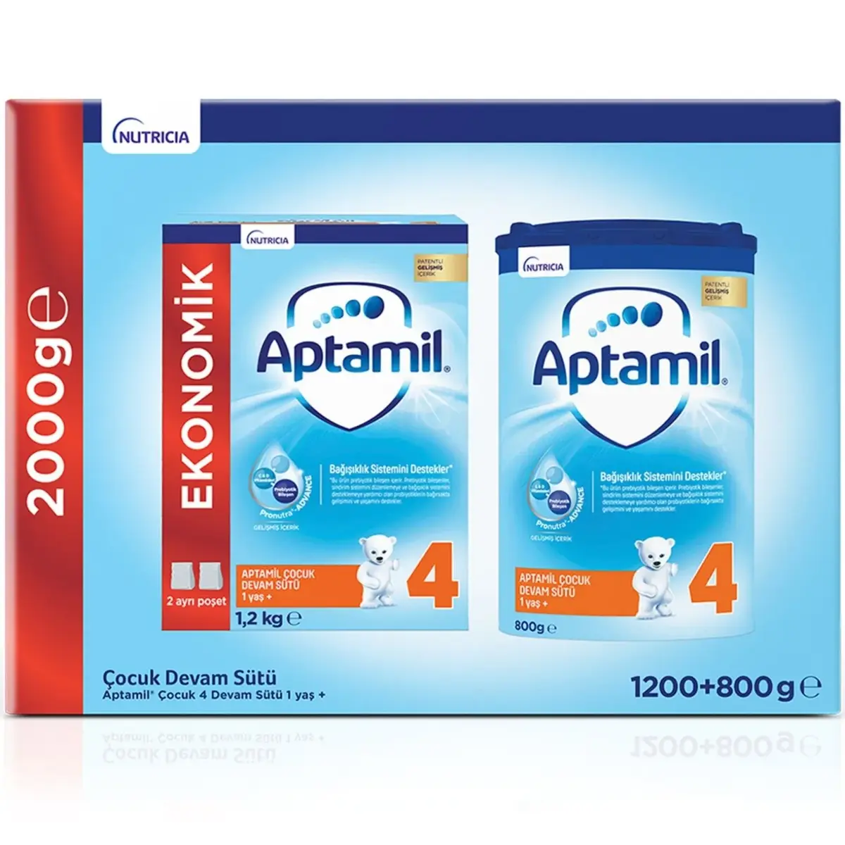 Aptamil 4 Devam Sütü 1200 Gr + 800 gr 