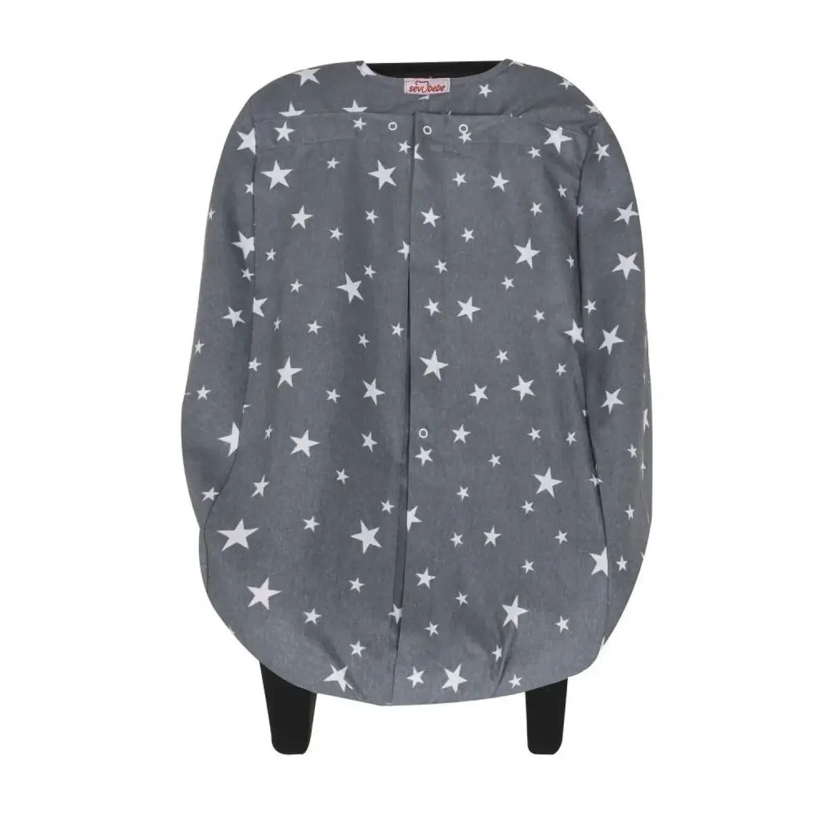 Sevi Bebe Ana kucağı Örtüsü Gri Yıldız