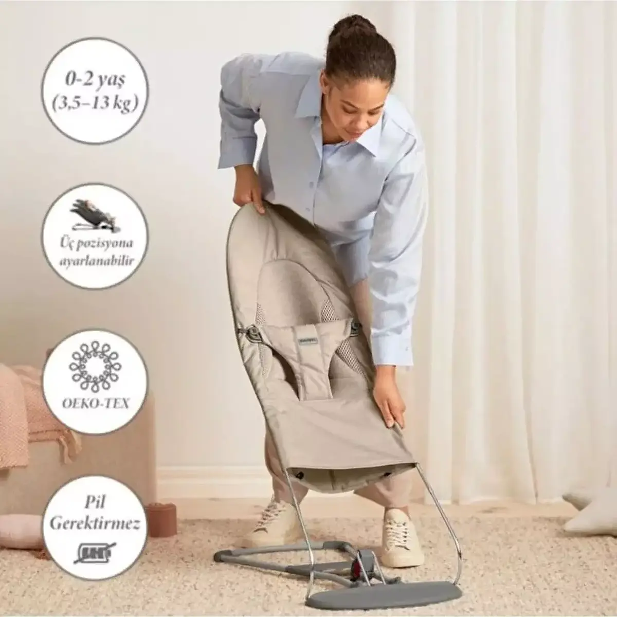 Babybjörn Balance Soft Ana Kucağı Woven Jersey Tri-Fabric Sand Grey
