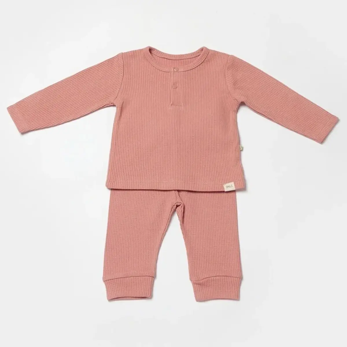 Bibaby Organik 2li Takım Waffle Smile Kırmızı - Kahverengi