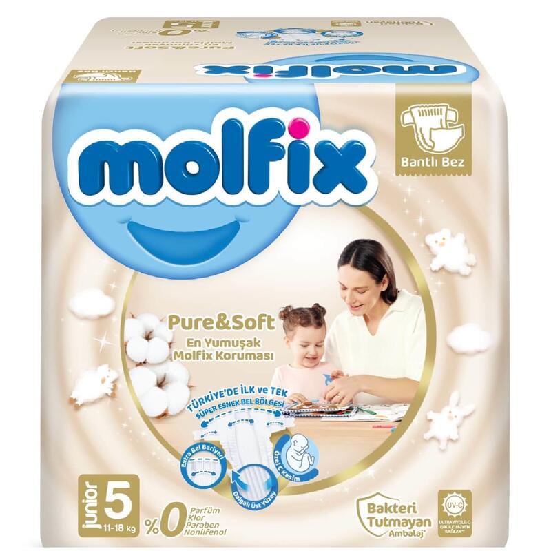 Molfix Pure&Soft Bebek Bezi 5 Beden Junior 44lü Süper Fırsat Paketi