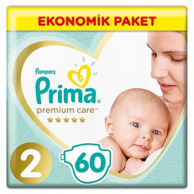 Prima Premium Care Bebek Bezi 2 Beden Mini 4-8 Kg 60lı Ekonomik Paket