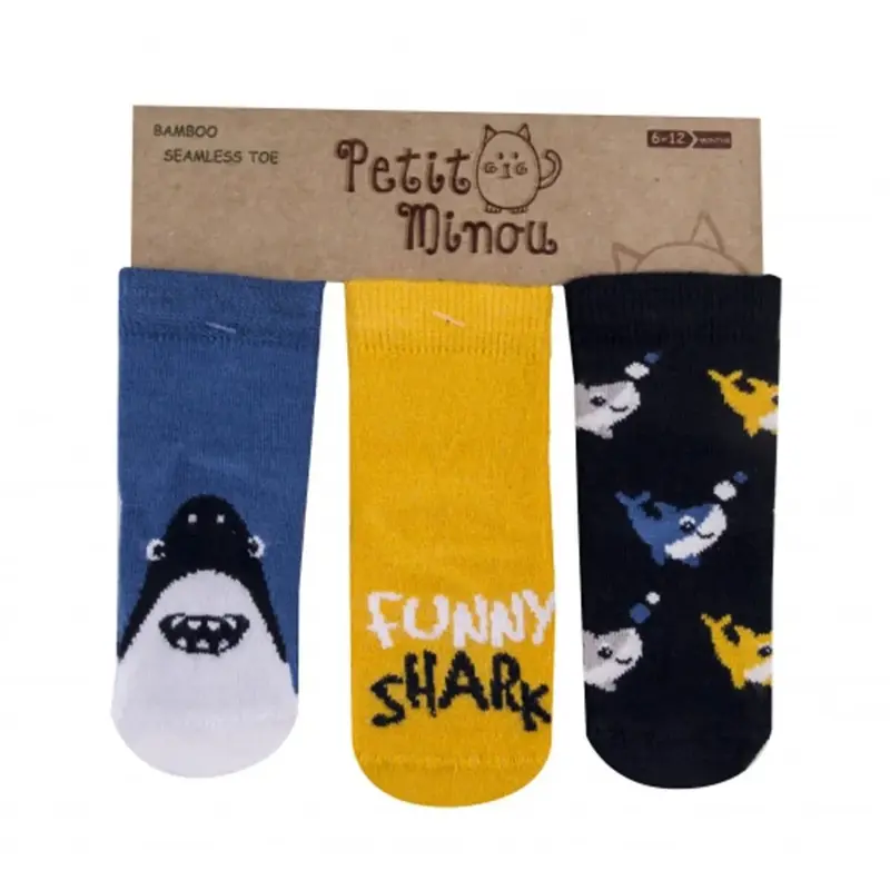 Step Çorap Soket 3lü Cute Shark