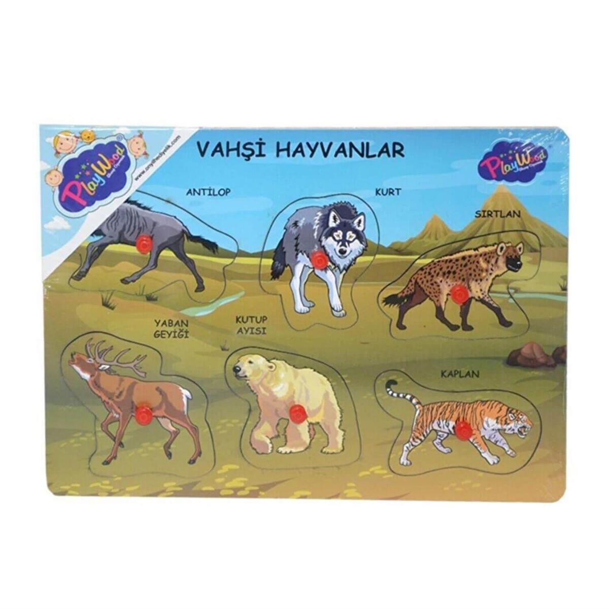 Playwood Ahşap Tutmalı Vahşi Hayvanlar