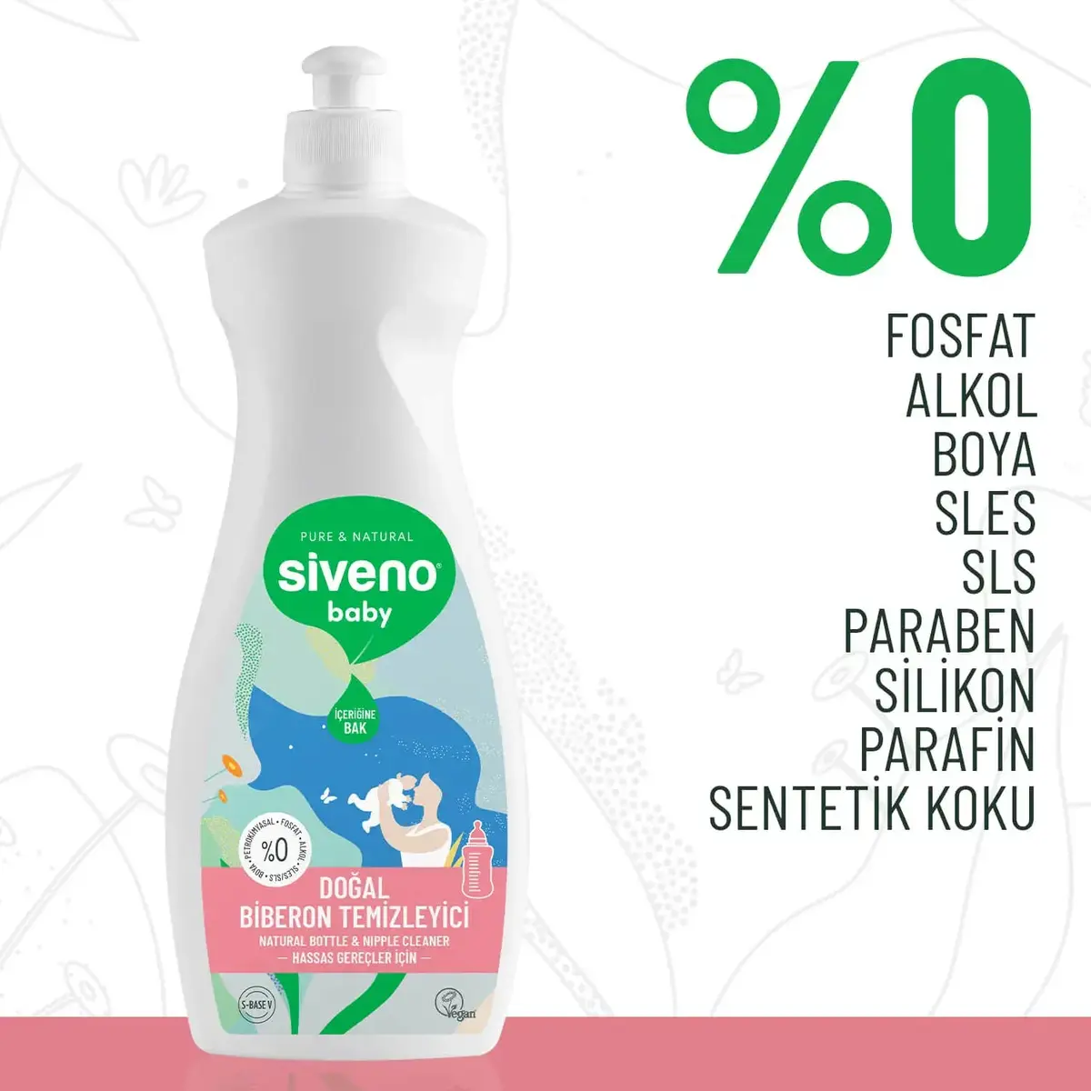 Siveno Doğal Biberon ve Emzik Temizleyici 500 ml