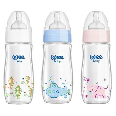 Wee Baby Klasik Plus Geniş Ağızlı Isıya Dayanıklı Cam Biberon 280 ml