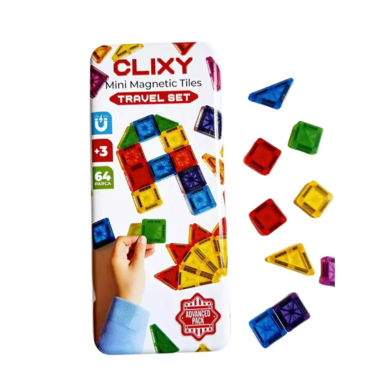 Clixy Advance Pack Mini Manyetik Bloklar Travel Set 64 Parça