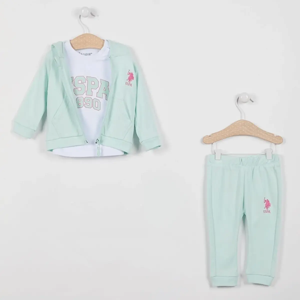 U.S. Polo 3lü Takım Uzun Kol  Açık Mint