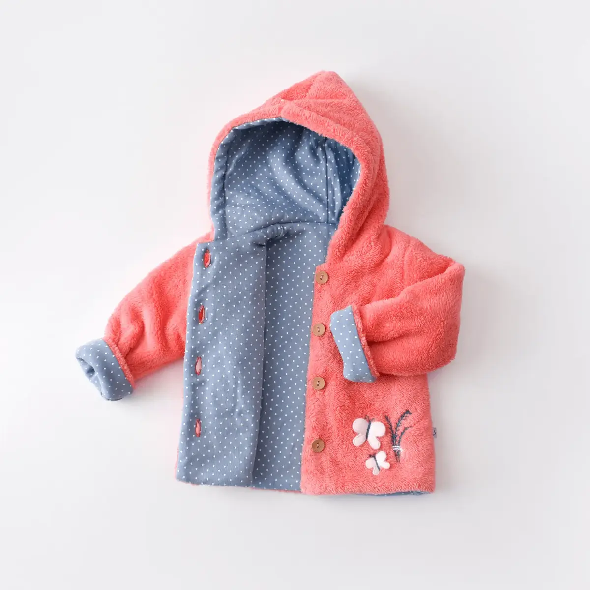 Bibaby Organik Hırka Wild Flowers Coral