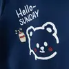 Bebolly Sweatshirt Hello Sunday Ayıcıklı Baskılı Lacivert