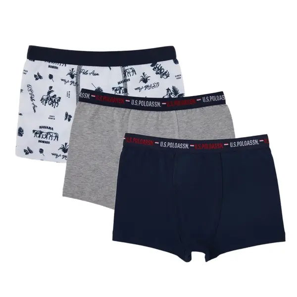 U.S. Polo Boxer 3lü Beyaz Rotasyon