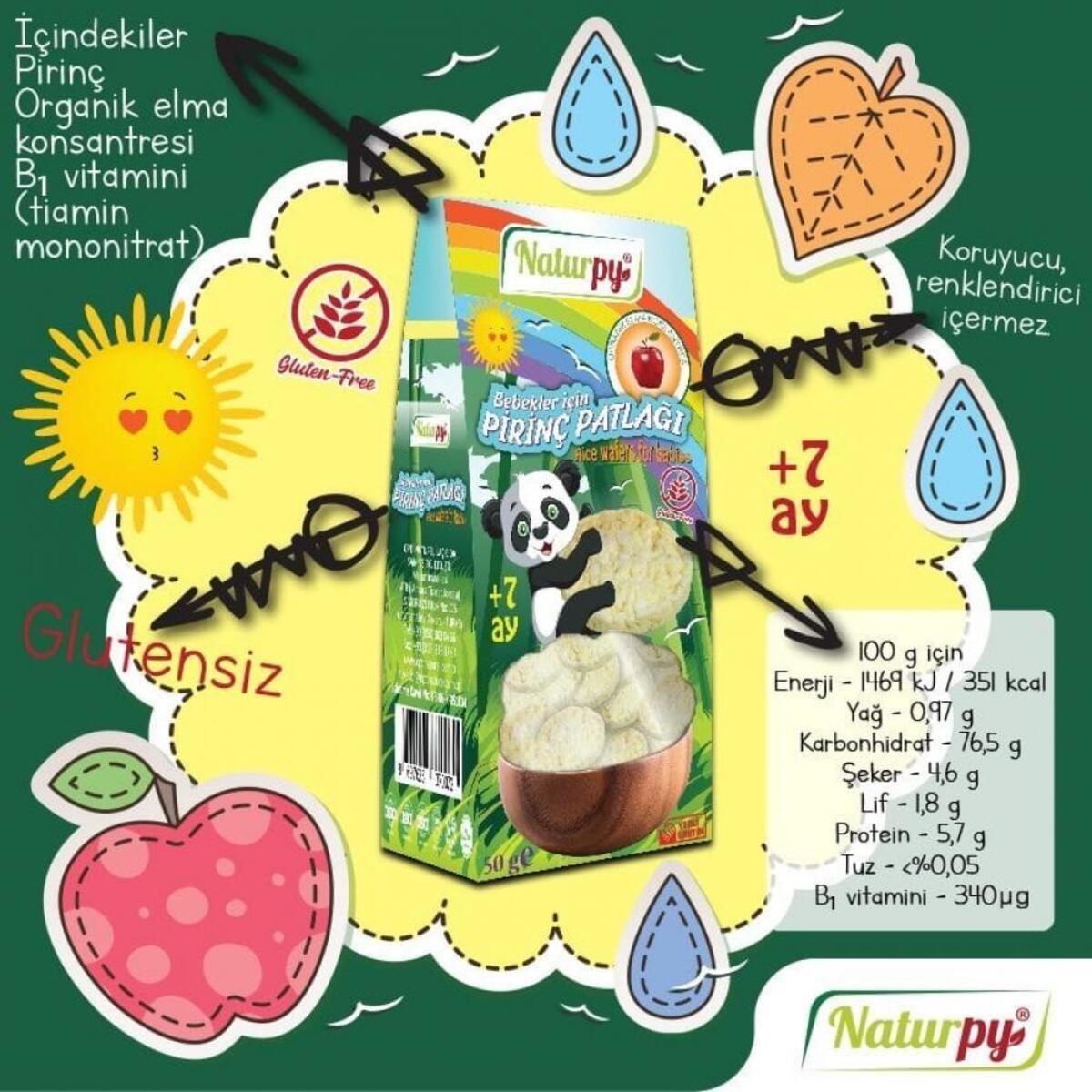 Naturpy Glutensiz Pirinç Patlağı +7 Ay 50 gr