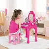 Dolu Barbie Ayaklı Makyaj Masa Sandalye Seti