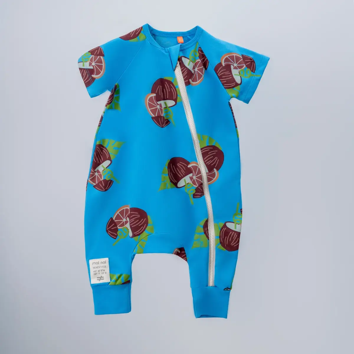 Moi Noi Tulum Yandan Fermuarlı Desenli Mavi Moi Noi Tulum Yandan Fermuarlı Desenli Mavi