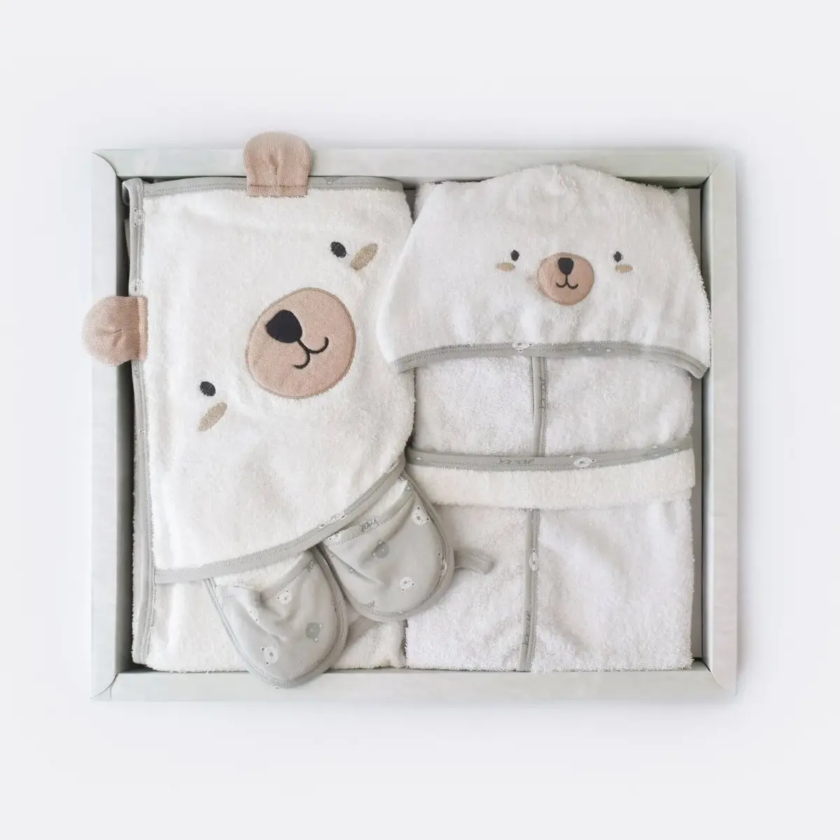 Bibaby Organik Bornoz Takımı Kutulu Hug Me Bear Yeşil