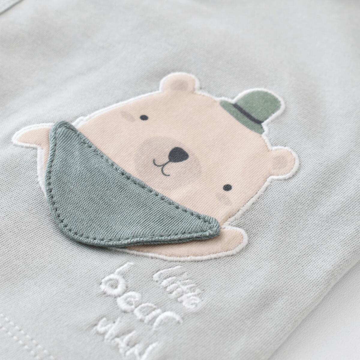 Bibaby Organik Zıbın Takımı 3lü Hug Me Bear Kar Melanj
