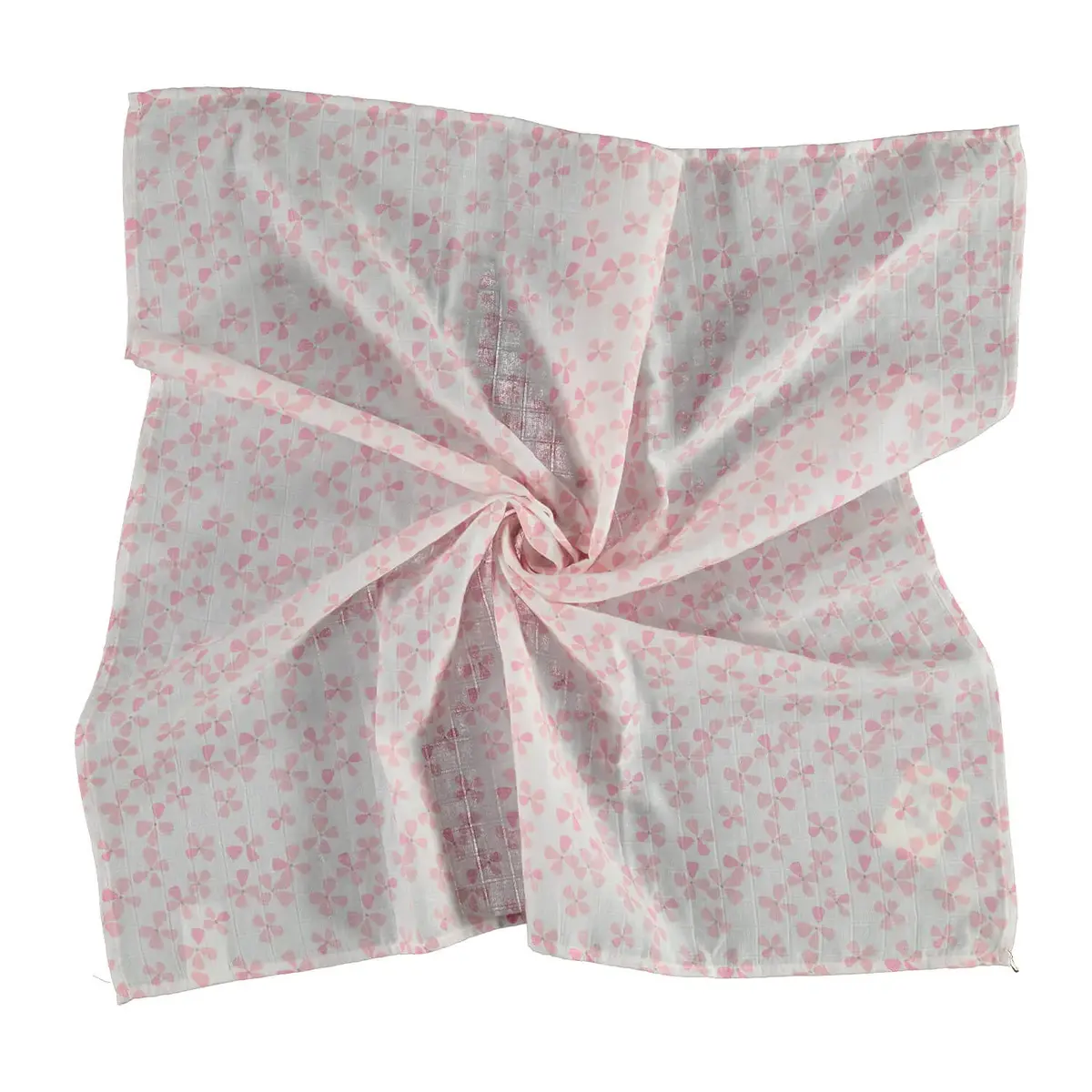 Bibaby Müslin Battaniye Çiçekli 90x90cm Pembe