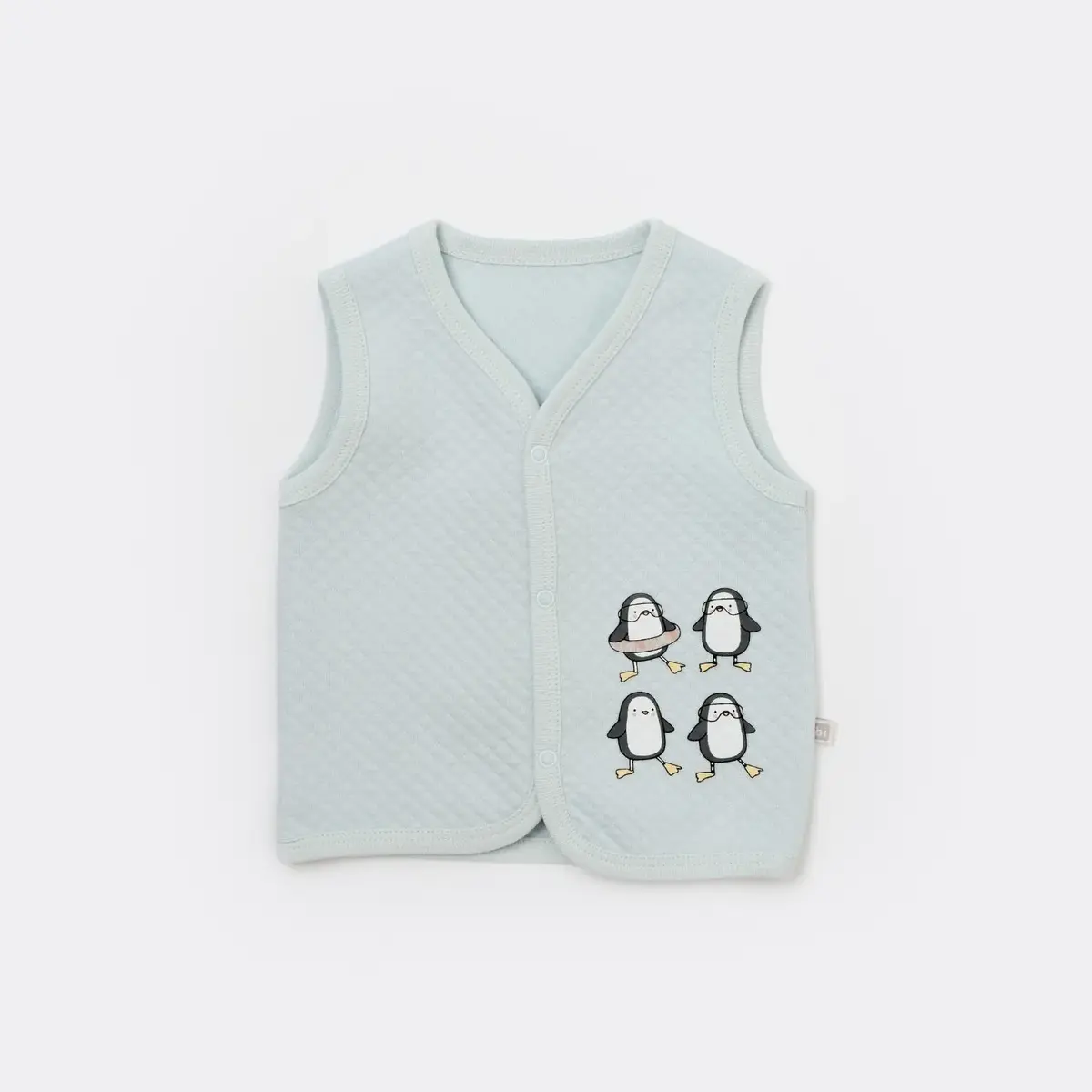 Bibaby Yelek Kapitone Penguins Having Fun Mint