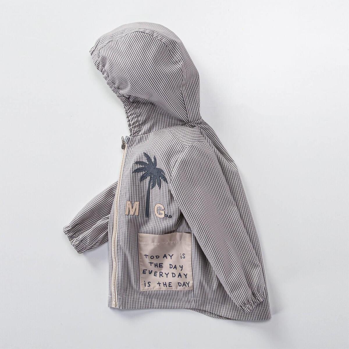 Midimod Yağmurluk Palmiyeli Lacivert