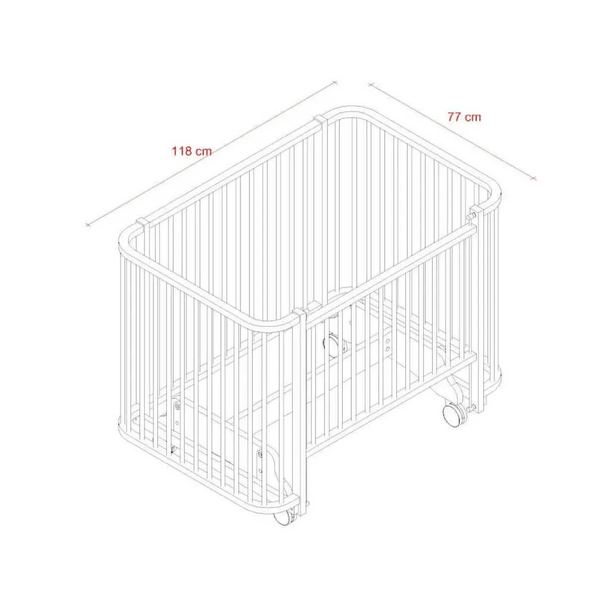 Meltem Smart Bambino Beşik 70x110 cm Beyaz Ekru