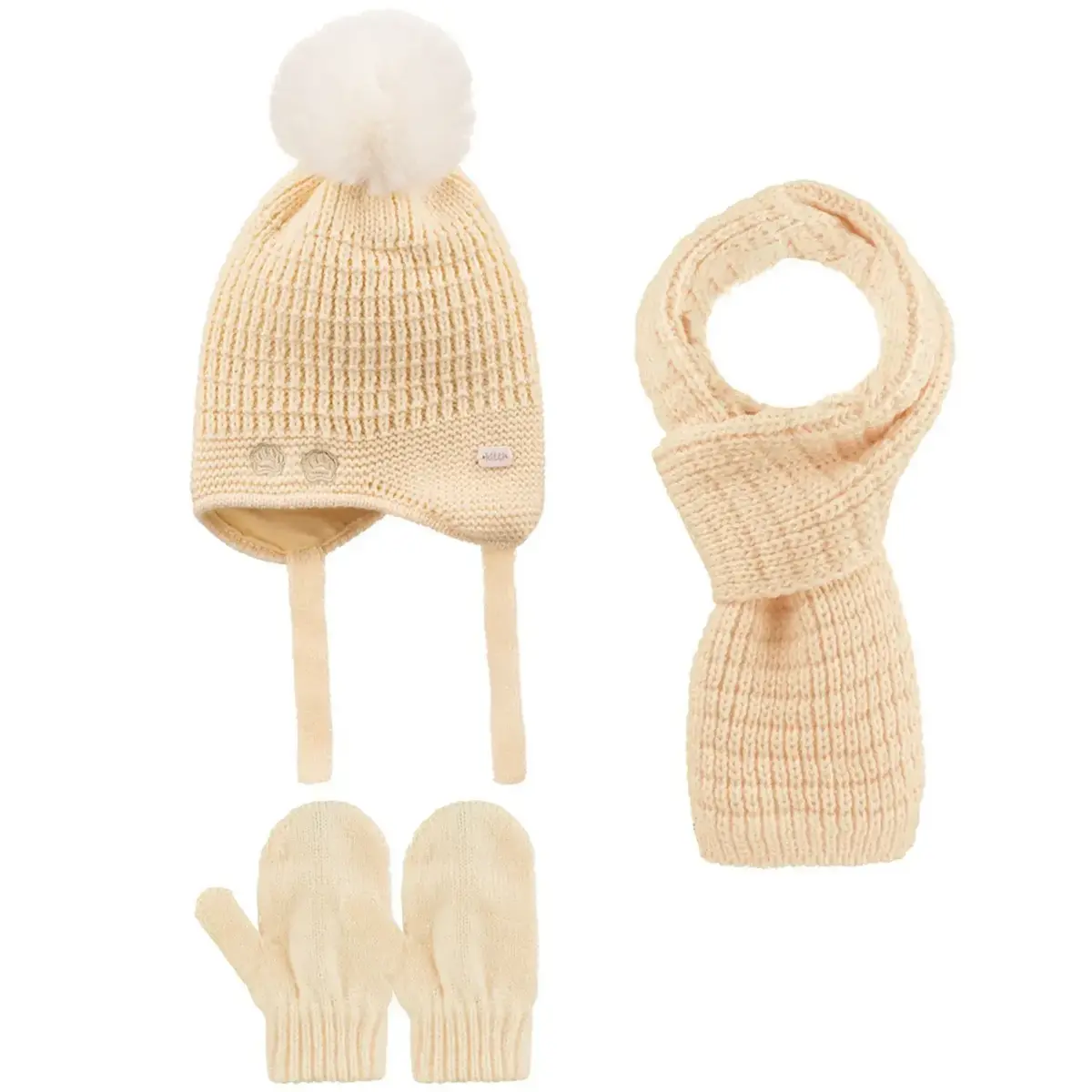 Kitti Eldiven Atkı Bere Takım 0-18 Ay Açık Bej Asortili