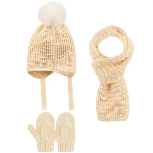Kitti Eldiven Atkı Bere Takım 0-18 Ay Açık Bej Asortili
